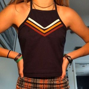 forever 21 halter tie top with stripes
